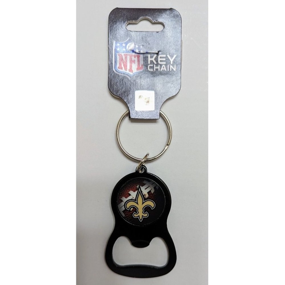 🏈🆕 NEW ORLEANS SAINTS KEYCHAIN/BEVERAGE BOTTLE OPENER WITH KEY RING - NFL